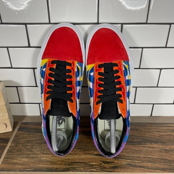 Vans Old Skool Mens Size 6.5 Shoes Multicolor Suede Canvas Statement Sneakers - Picture 7 of 15
